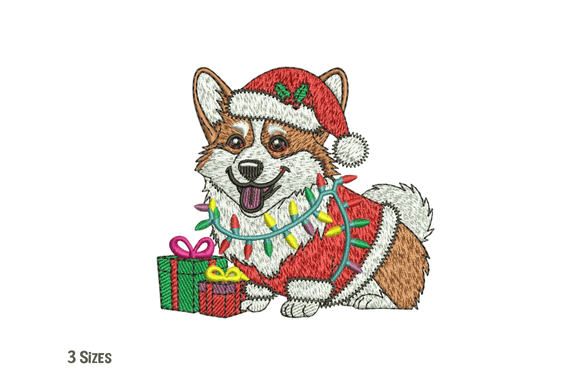 Charming Corgi Christmas Embroidery