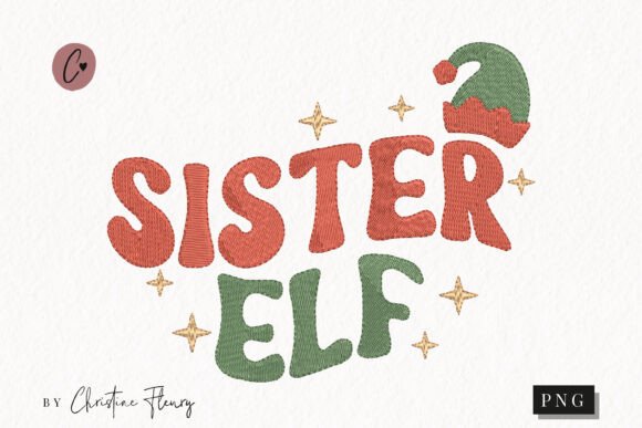 Faux Embroidery Sister Elf PNG Review