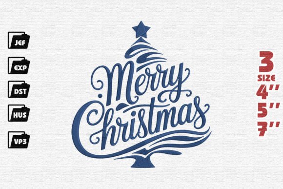 Merry Christmas Tree Shape Embroidery Review