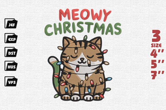 Whiskers and Wonderland: Cute Cat Christmas Embroidery Review